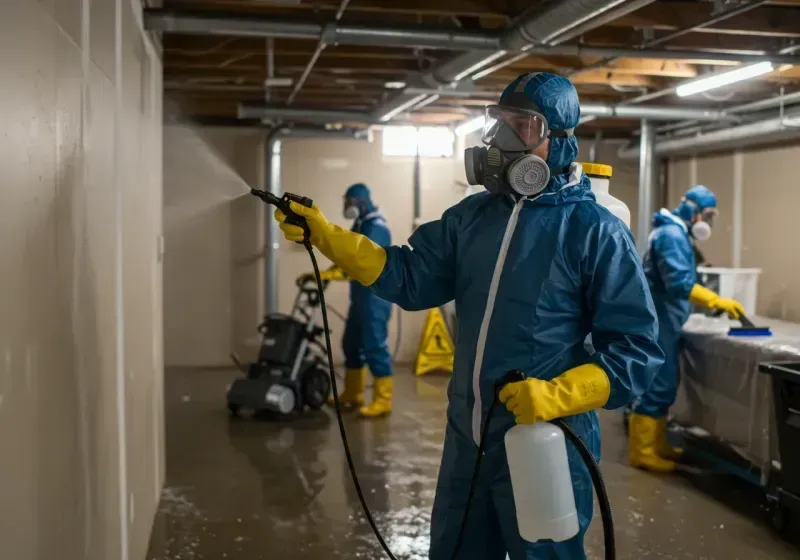 Basement Sanitization and Antimicrobial Treatment process in East Chicago, IN